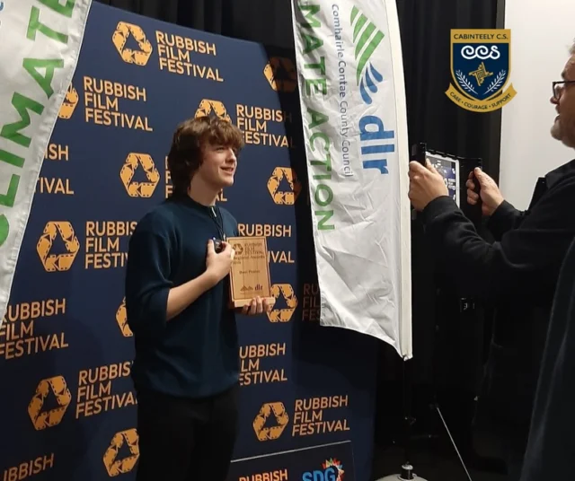 Congratulations to Kaden Byrne, who won the regional Best Poster Award at the Rubbish Film Festival Award Ceremony this week. He is now competing at the National level 👏🏼💙

Congratulations to all students involved for their work on the short film, which will be shared soon 🎞️ #Care #Courage #Support